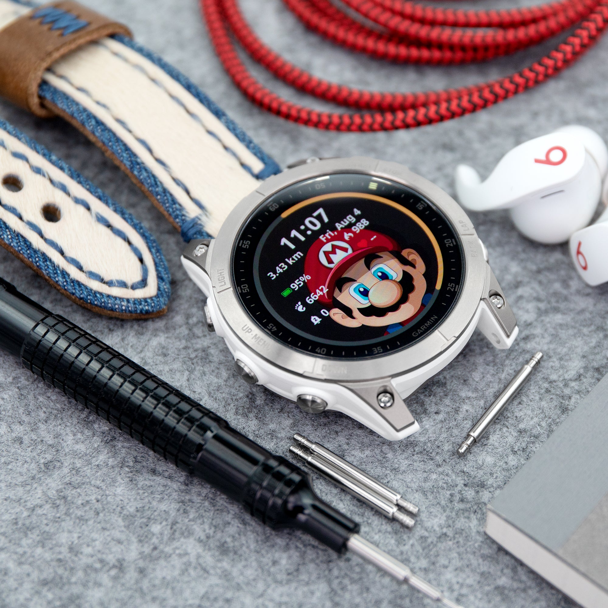 Ksix Titanium smartwatch, AMOLED 1,43” display, 2 straps, 5 days