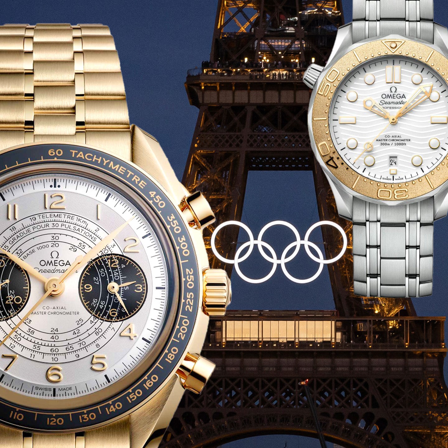 Omega 2024 Paris Olympic Special Edition Strapcode Watch Bands