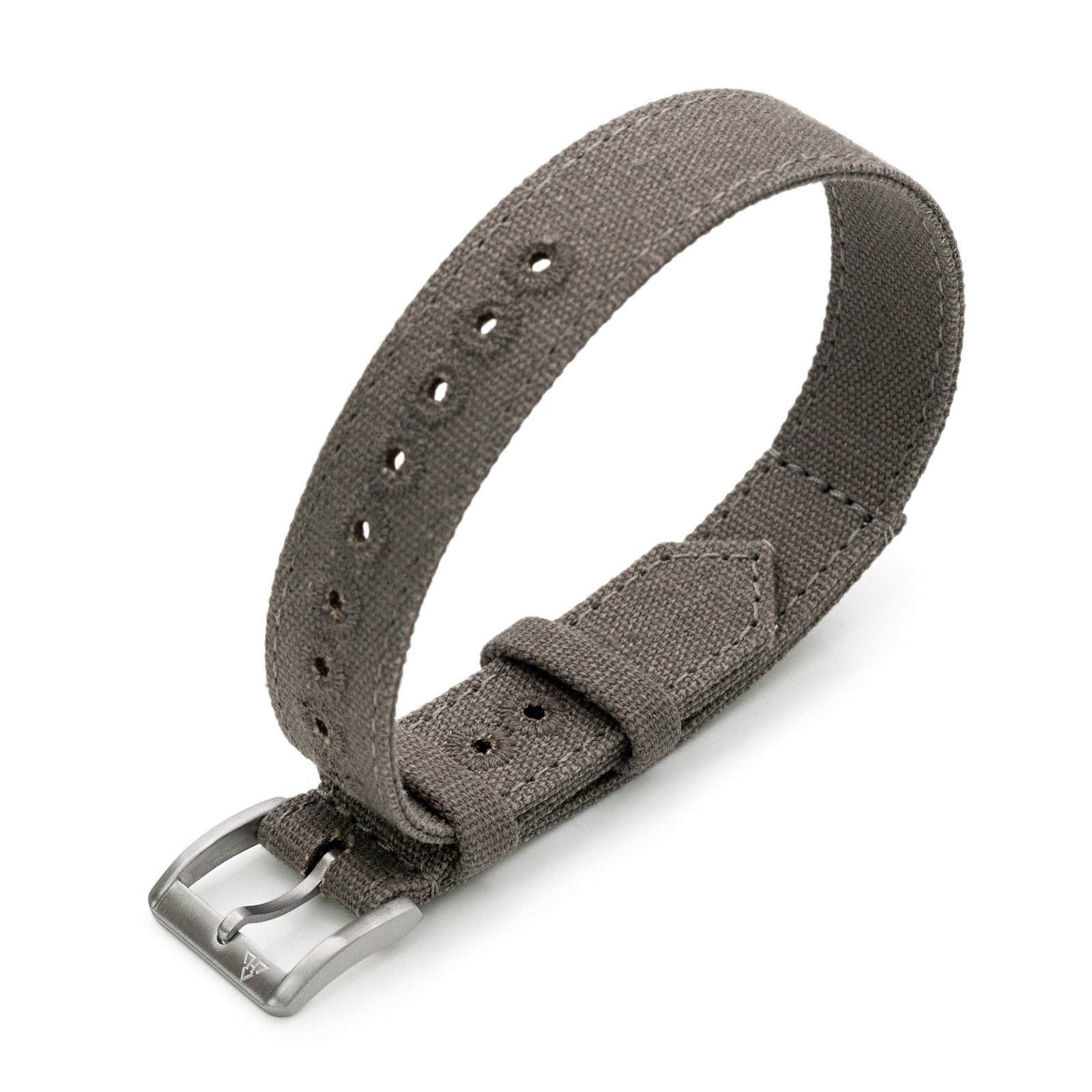 Grey 16mm Canvas One piece Nylon Watch Strap by HAVESTON Straps Strapcode