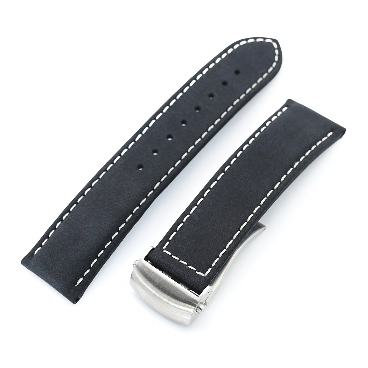 22mm Leather Strap with Stainless Steel Deployant Buckle – Stührling