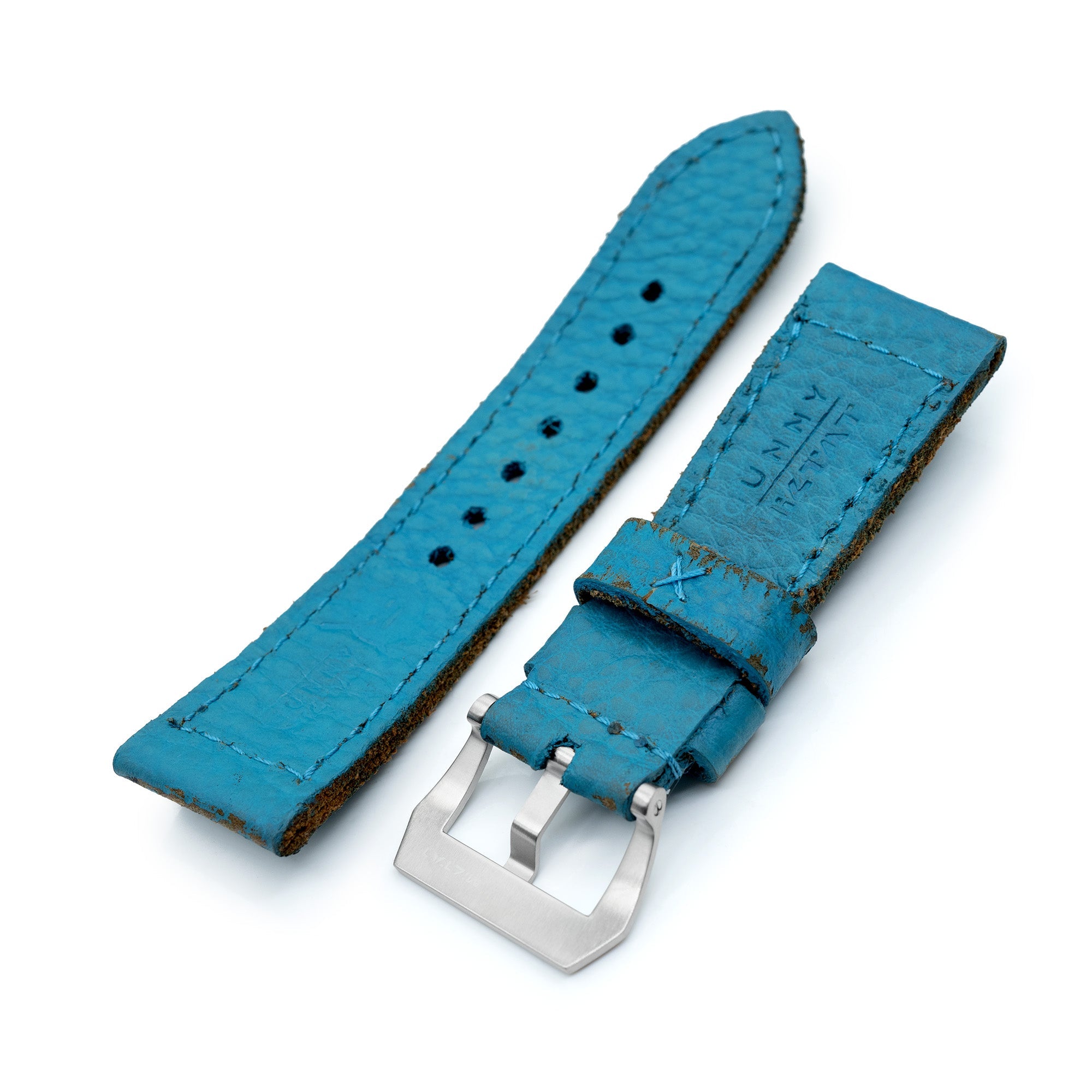 27mm Gunny X MT Coral Blue Handmade Leather Watch Band Strapcode watch bands