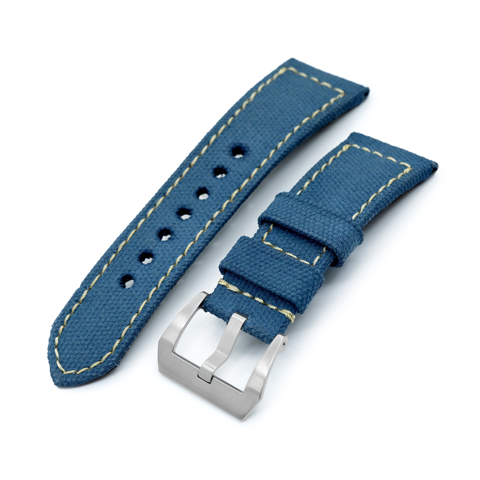 27mm Gunny X MT Denim Blue Canvas Handmade Leather Watch Band Strapcode watch bands