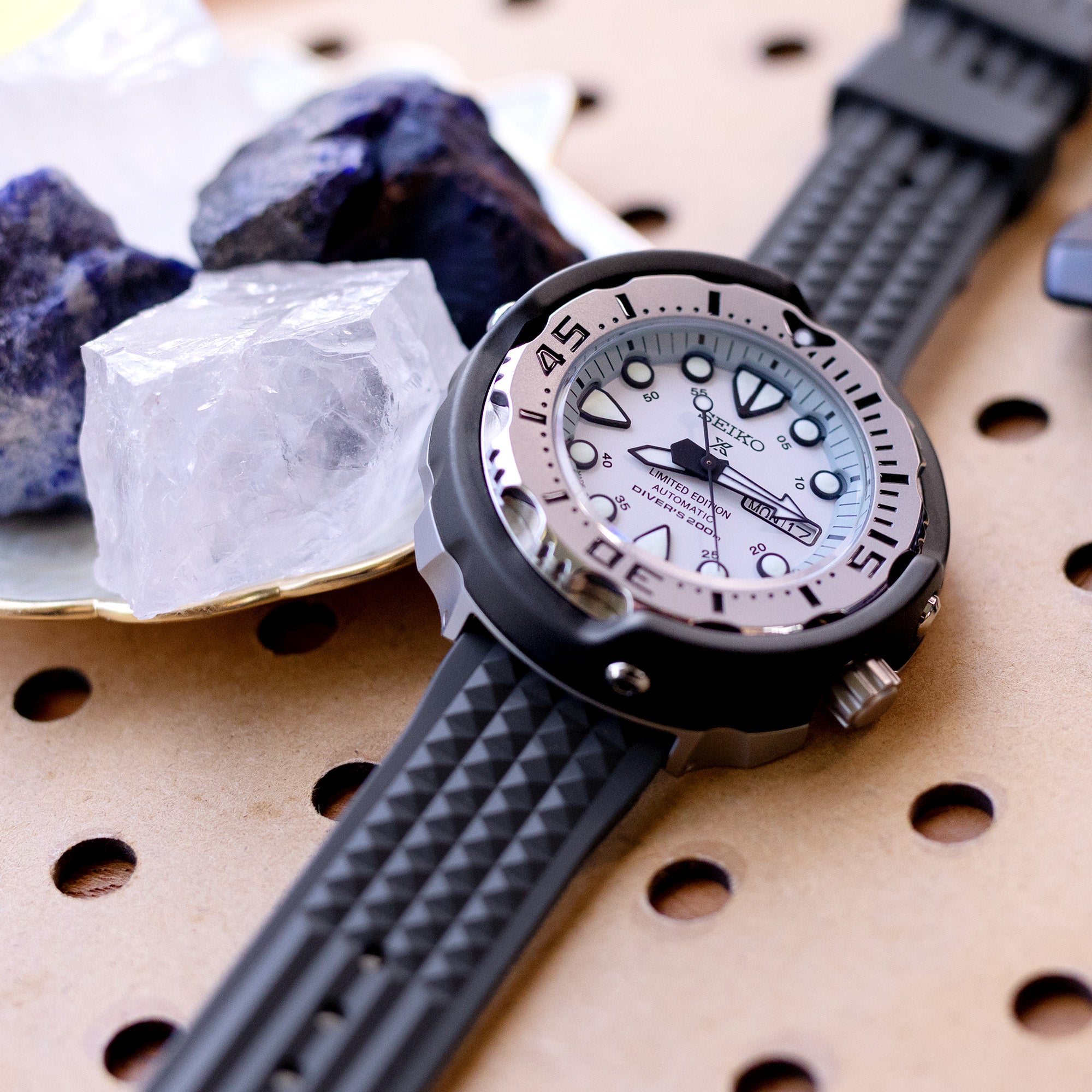 Chaffle Military Grey FKM Rubber watch strap, 20mm or 22mm