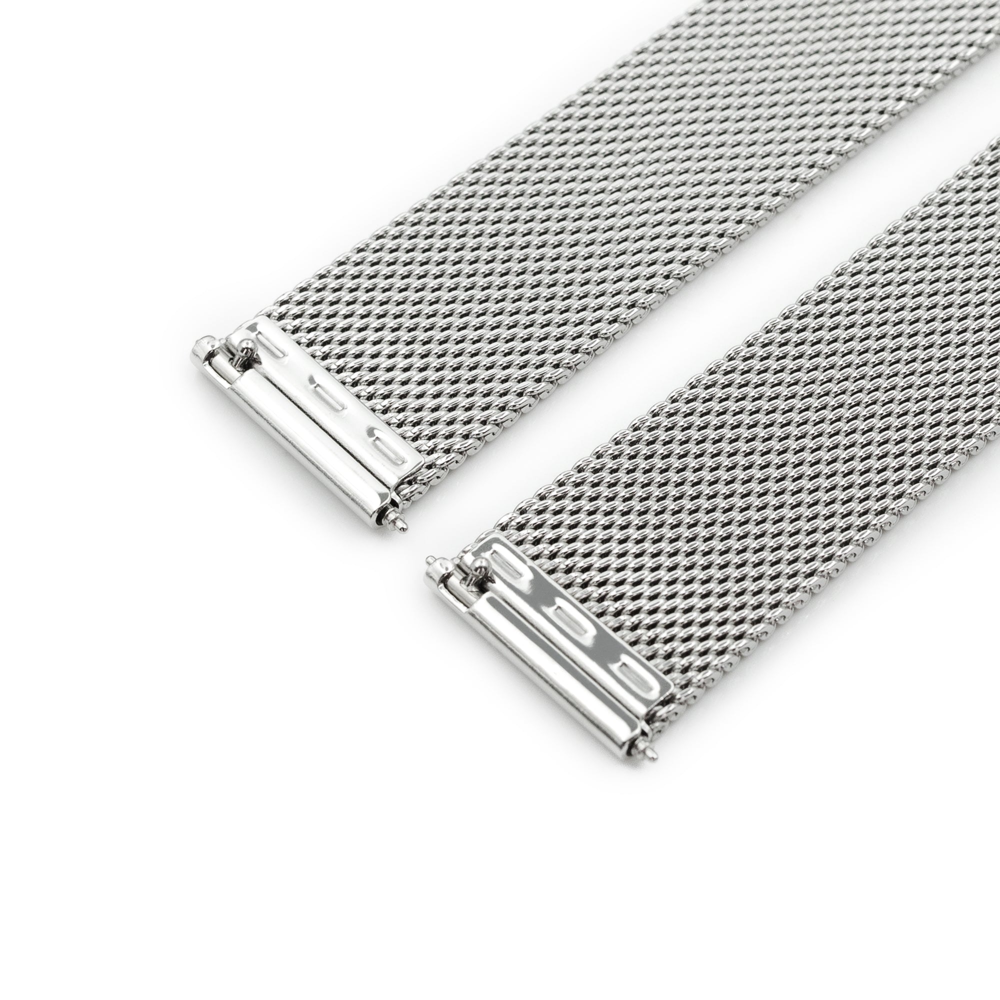 Schnellveröffentlichungsklassiker Superfine Mesh Uhrenband, 18 mm, 19 mm, 20 mm oder 22 mm, poliert