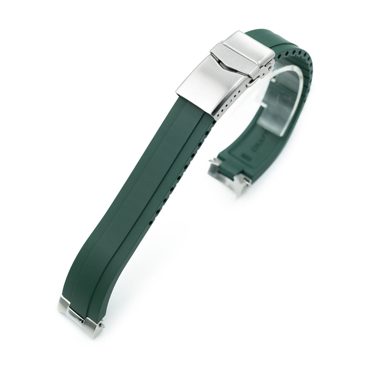 21mm Crafter Blue - MX03-911 Green FKM Rubber Strap with Curved End Links For Seiko Speedtimer SSC911 Strapcode Watch Bands