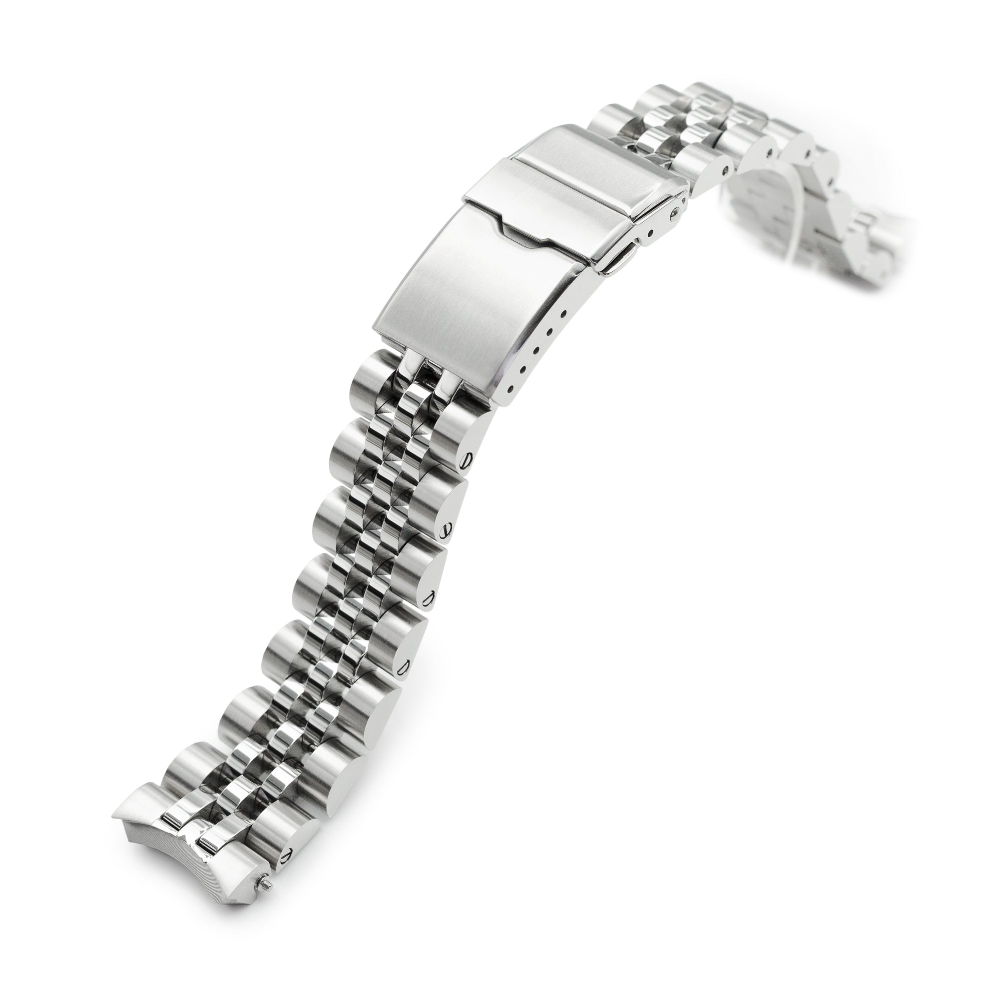 20mm Angus-J Louis Watch Band for Seiko SPB185, 316L Stainless Steel Brushed Baton Diver Clasp Strapcode Watch Bands