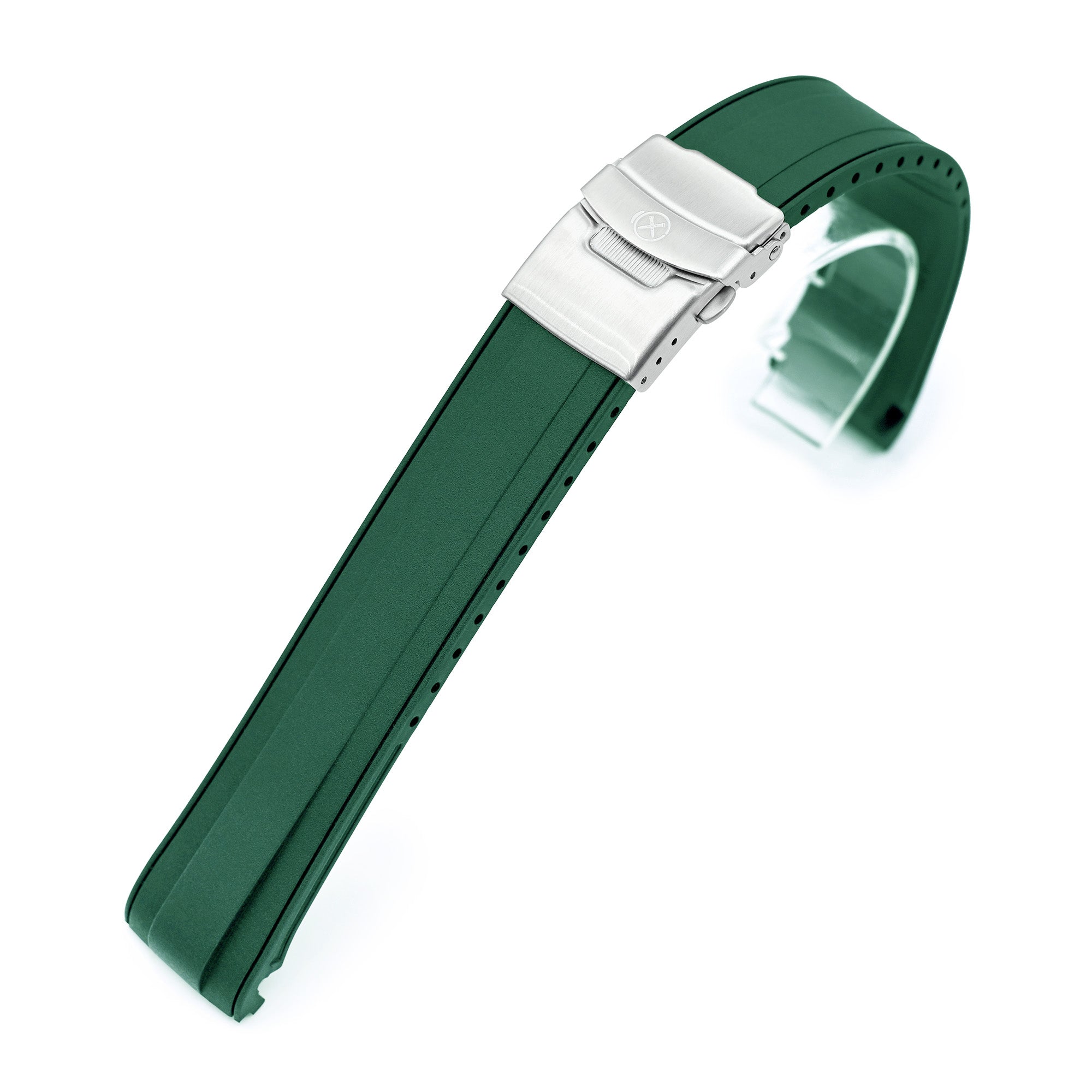 StrapXPro - SBX1A Rubber Strap for Seiko Prospex Steelmaster SPB185 Series, Green Strapcode watch bands