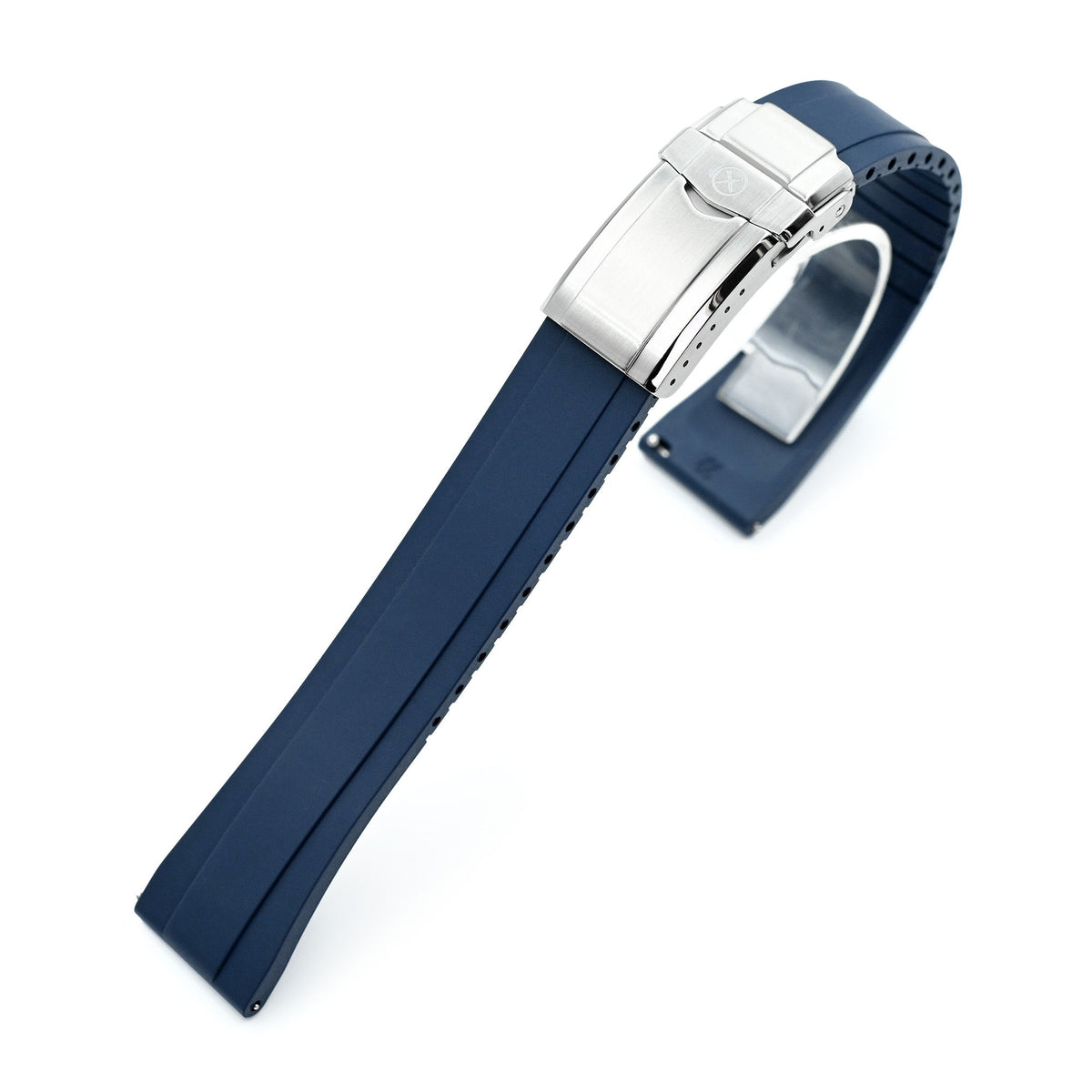 StrapXPro - DT01U Quick Release Universal Cut To Fit FKM Rubber Strap, Navy Blue Strapcode watch bands