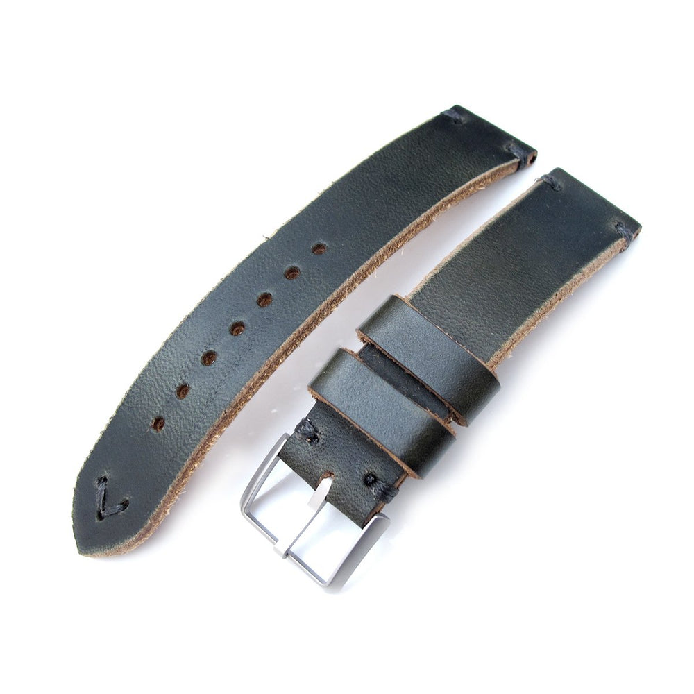 20mm MiLTAT Horween Chromexcel Watch Strap, Blackish Green | Strapcode