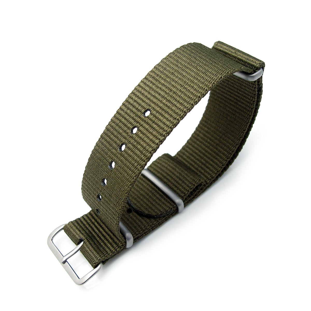 MiLTAT 22mm G10 Military Watch strap ballistic nylon armband, Brushed -  Strapcode