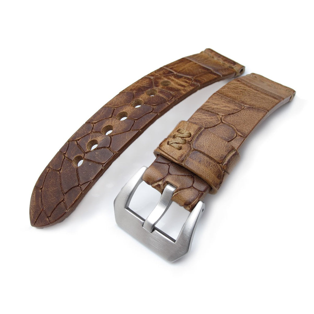 MiLTAT Zizz Collection 22mm Braided Calf Leather Watch Strap, LV