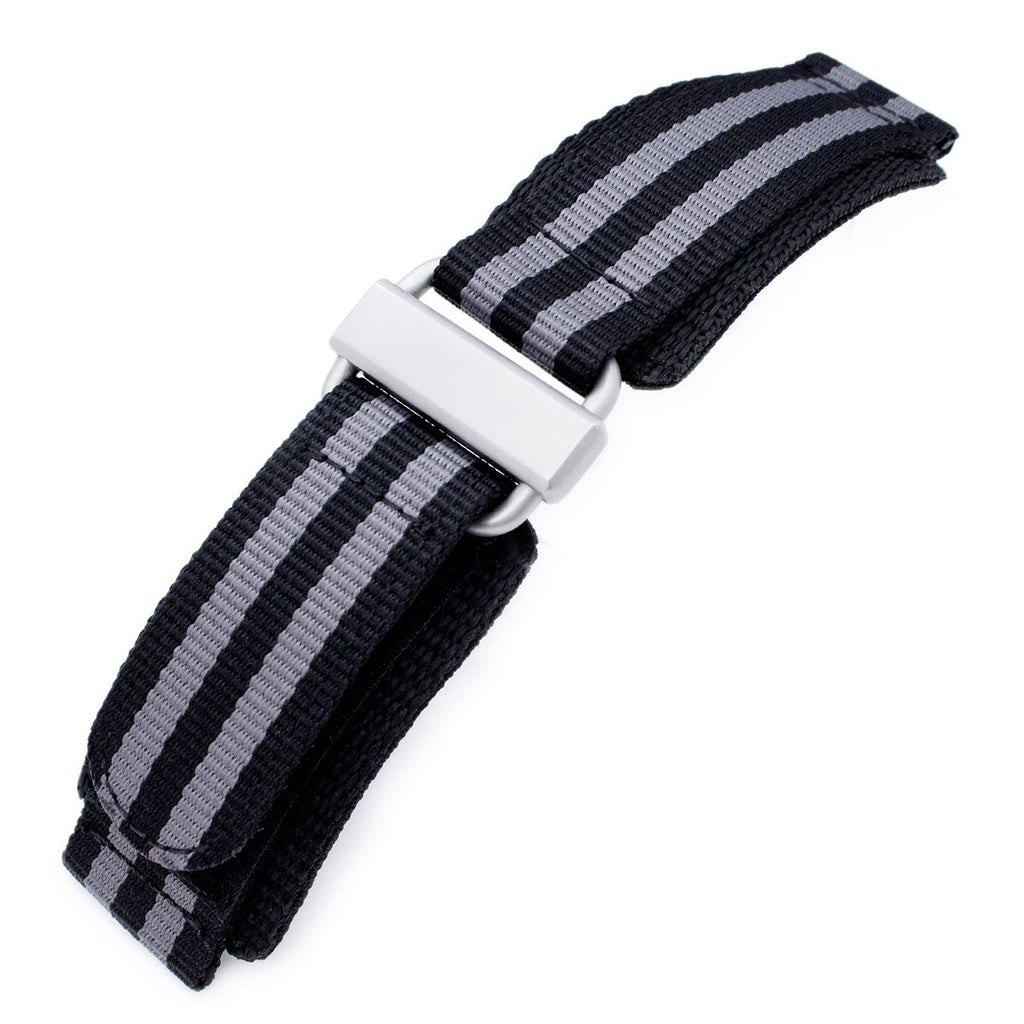 MiLTAT 24mm Double Layer Nylon Black Tactical Velcro Watch Strap, desi -  Strapcode