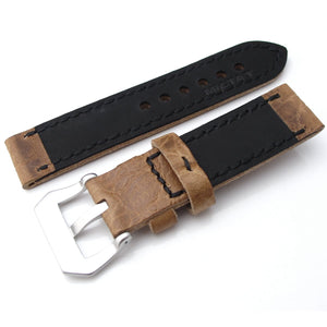 Navy Blue Crocodile Grained Leather Watch Strap – Carat & Co.