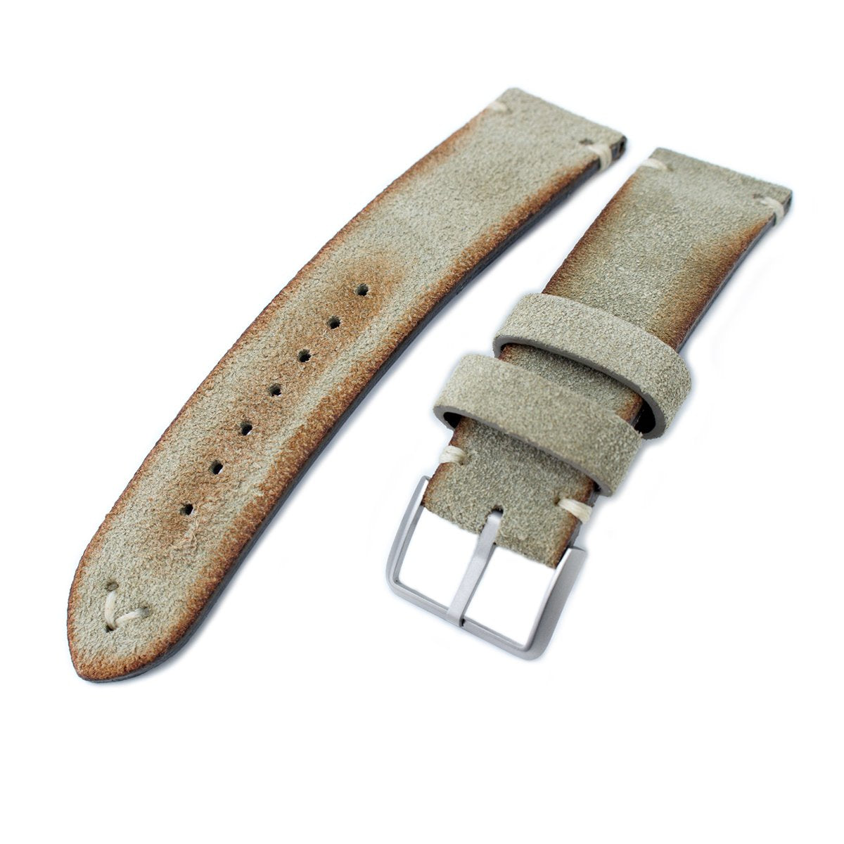 Distressed grey leather online watch strap