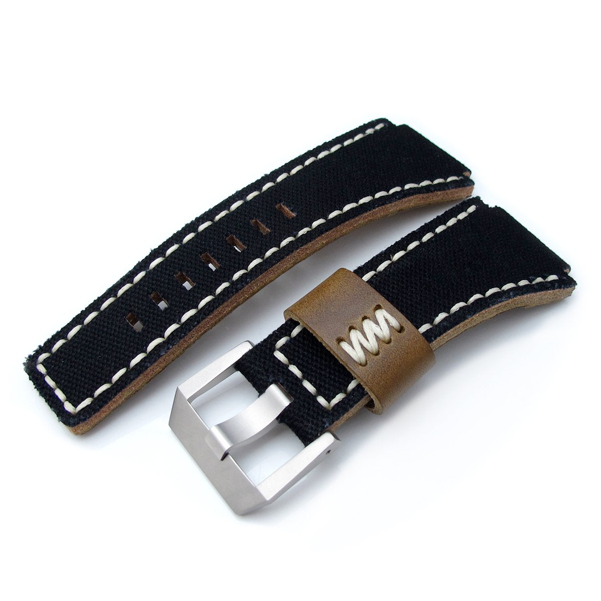 MiLTAT Black Canvas Bell Ross BR01 Type Replacement Watch Strap