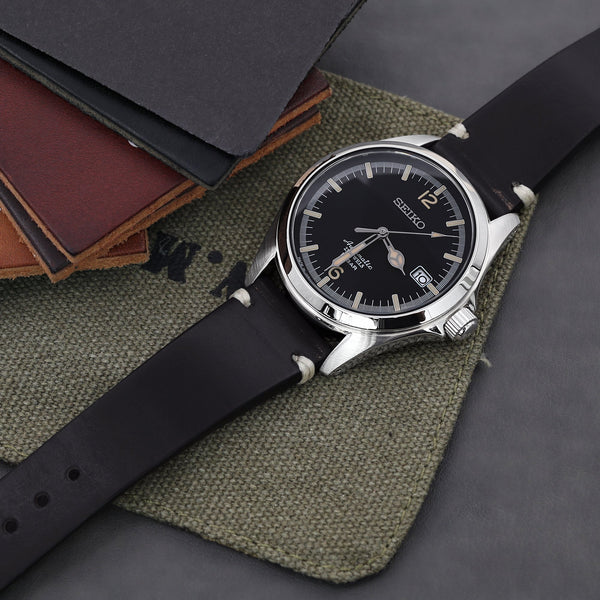 MiLTAT Horween Chromexcel Watch Strap, Color Black | Strapcode