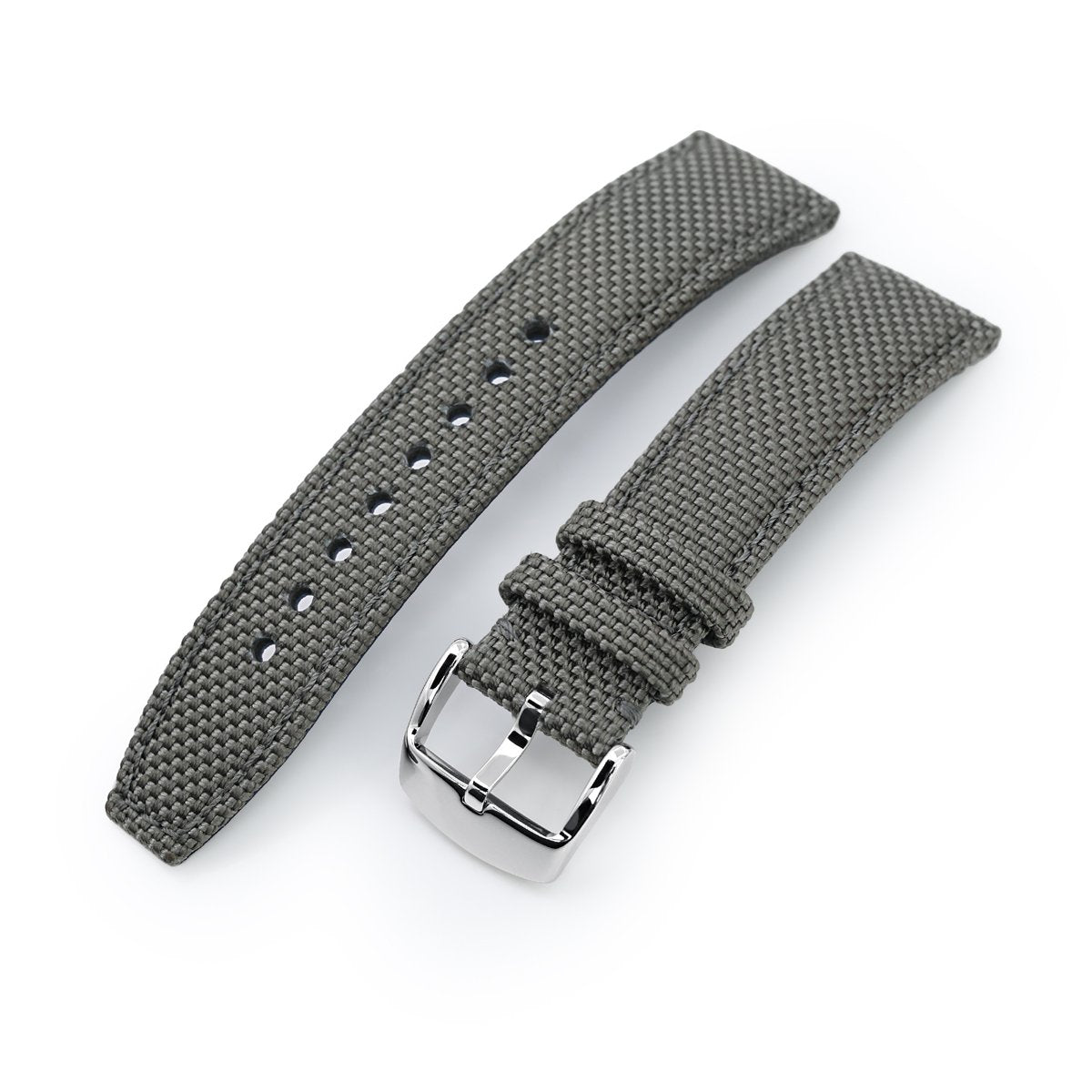 20mm, 21mm or 22mm Strong Texture Woven Nylon Military Grey Watch