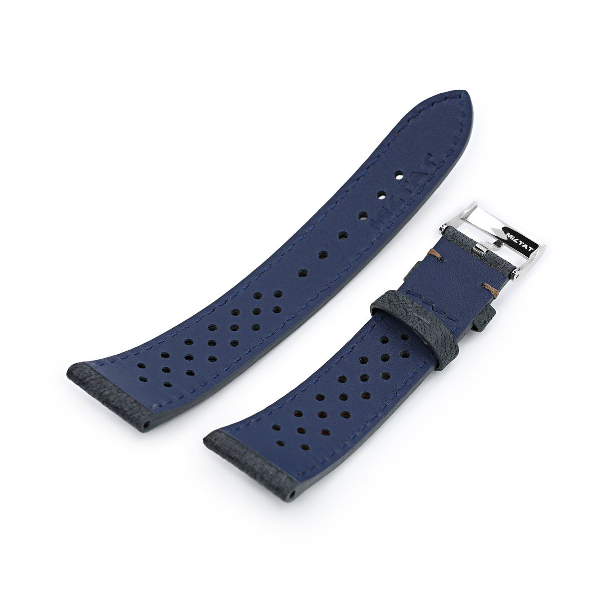 Calfskin Swift Rally Navy Leather Watch Strap Band 18mm 19mm 20mm 21mm 22mm