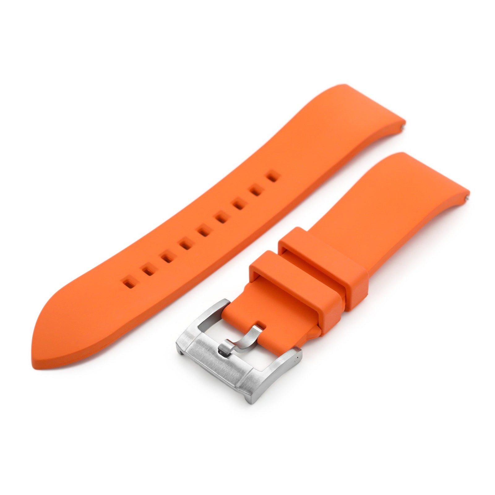 22mm orange rubber watch strap sale