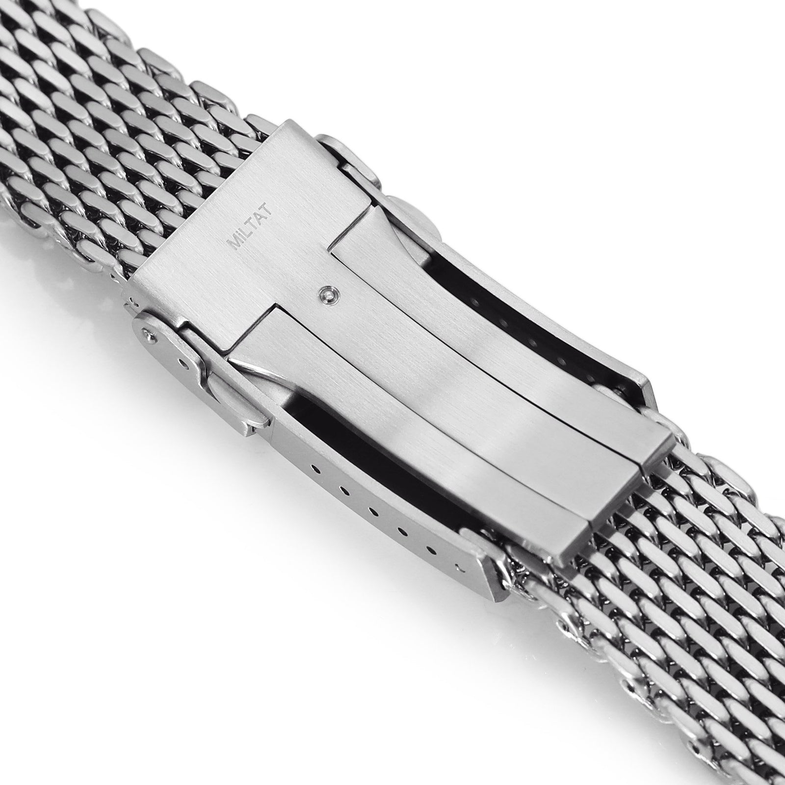 22mm Tapered SHARK Mesh Band Watch Bracelet Brushed Strapcode