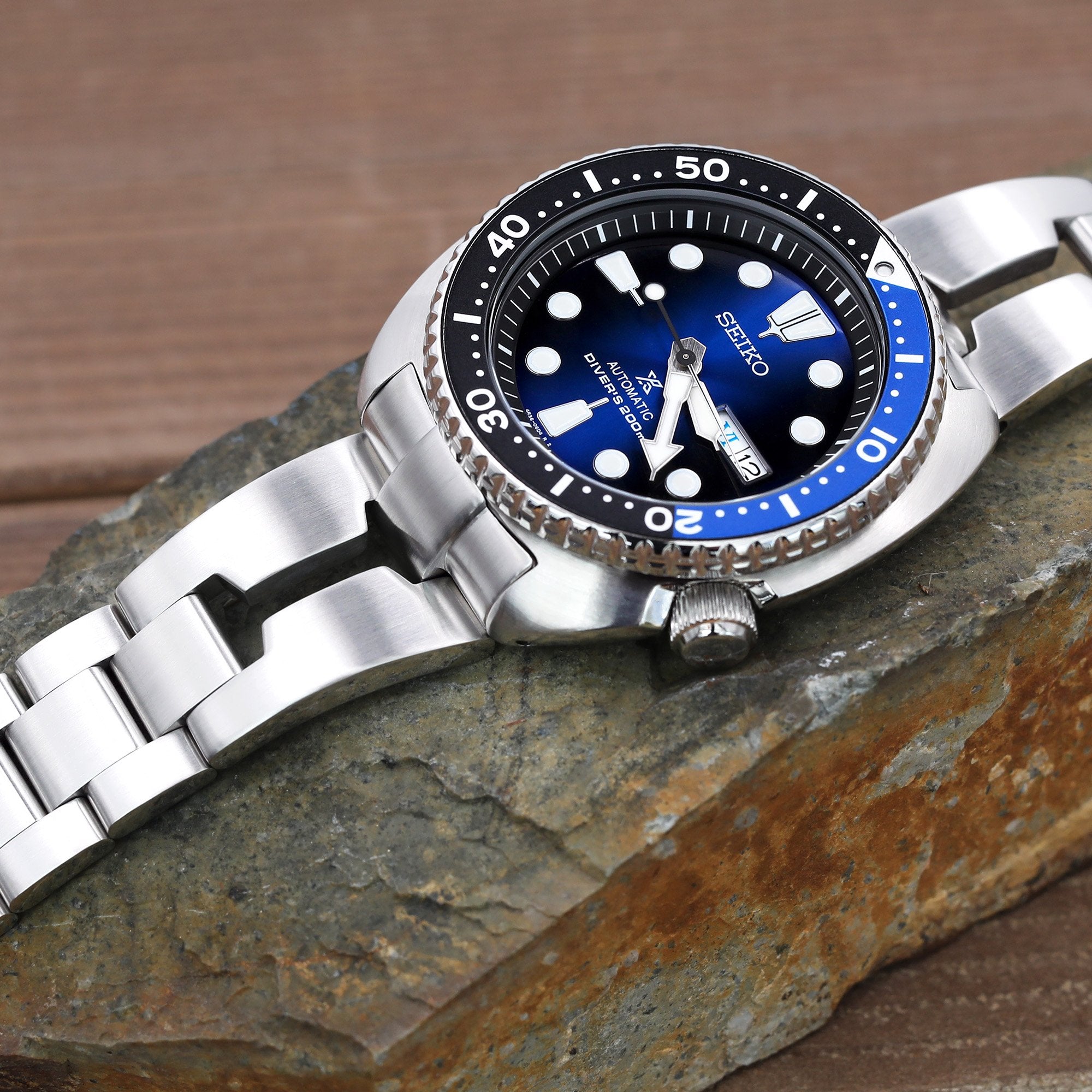 Seiko Mod new Turtles SRP777 Curved End Angus-J Louis Bracelet - Strapcode