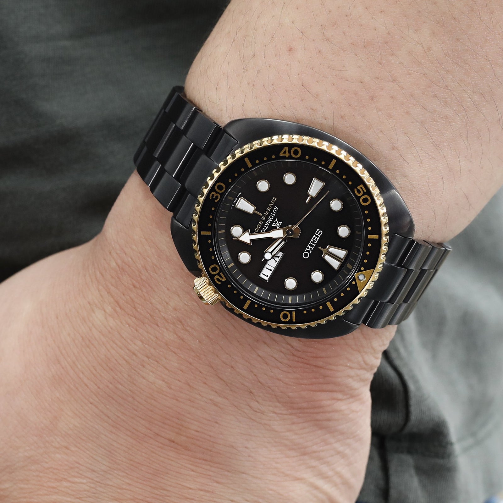 Seiko black outlet turtle srpc49k1