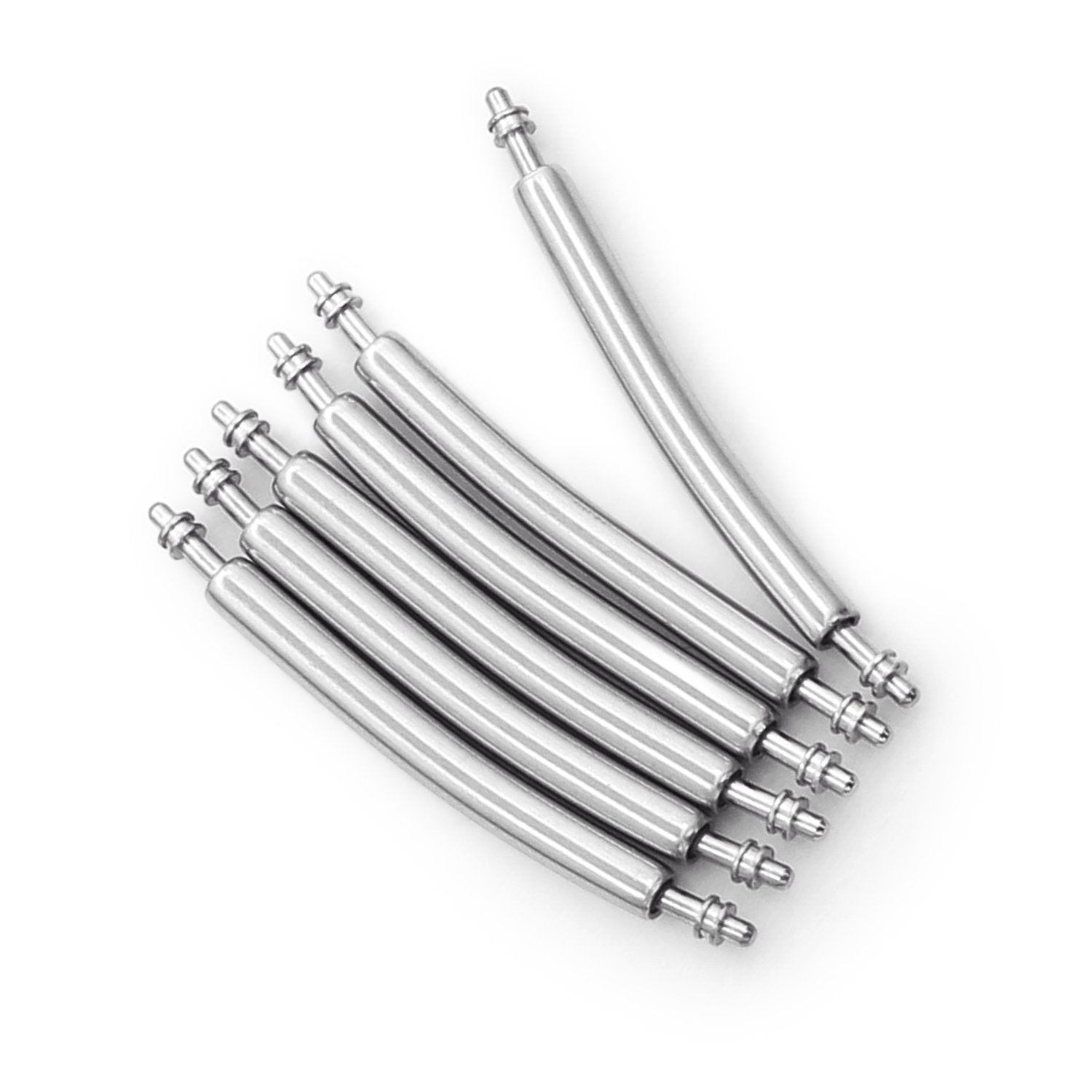 22mm Curved Spring Bars Double Shoulder 2.0mm Dia. pack of 6 pieces Strapcode