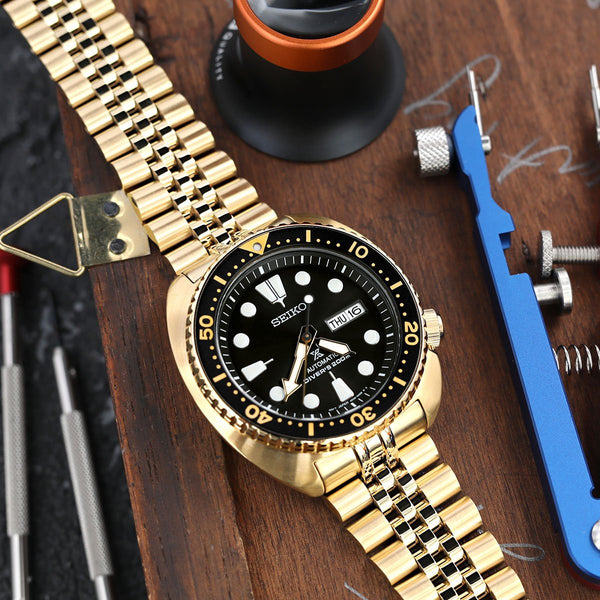 FS Seiko SRPC44 Gold Turtle with Black Sunray Dial and StrapCode