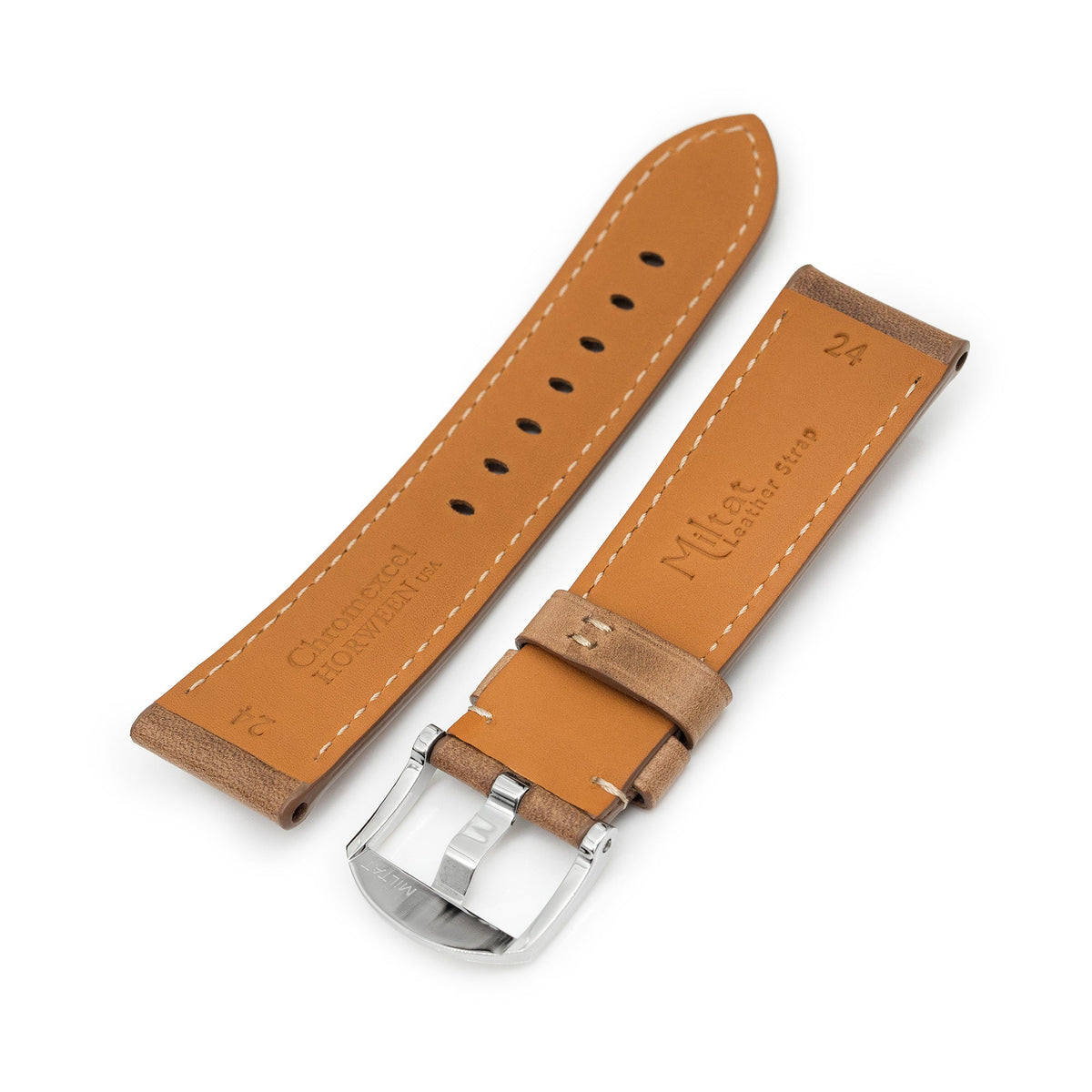 Matte Leather Strap Wide Long Brown Flat Leather - Temu