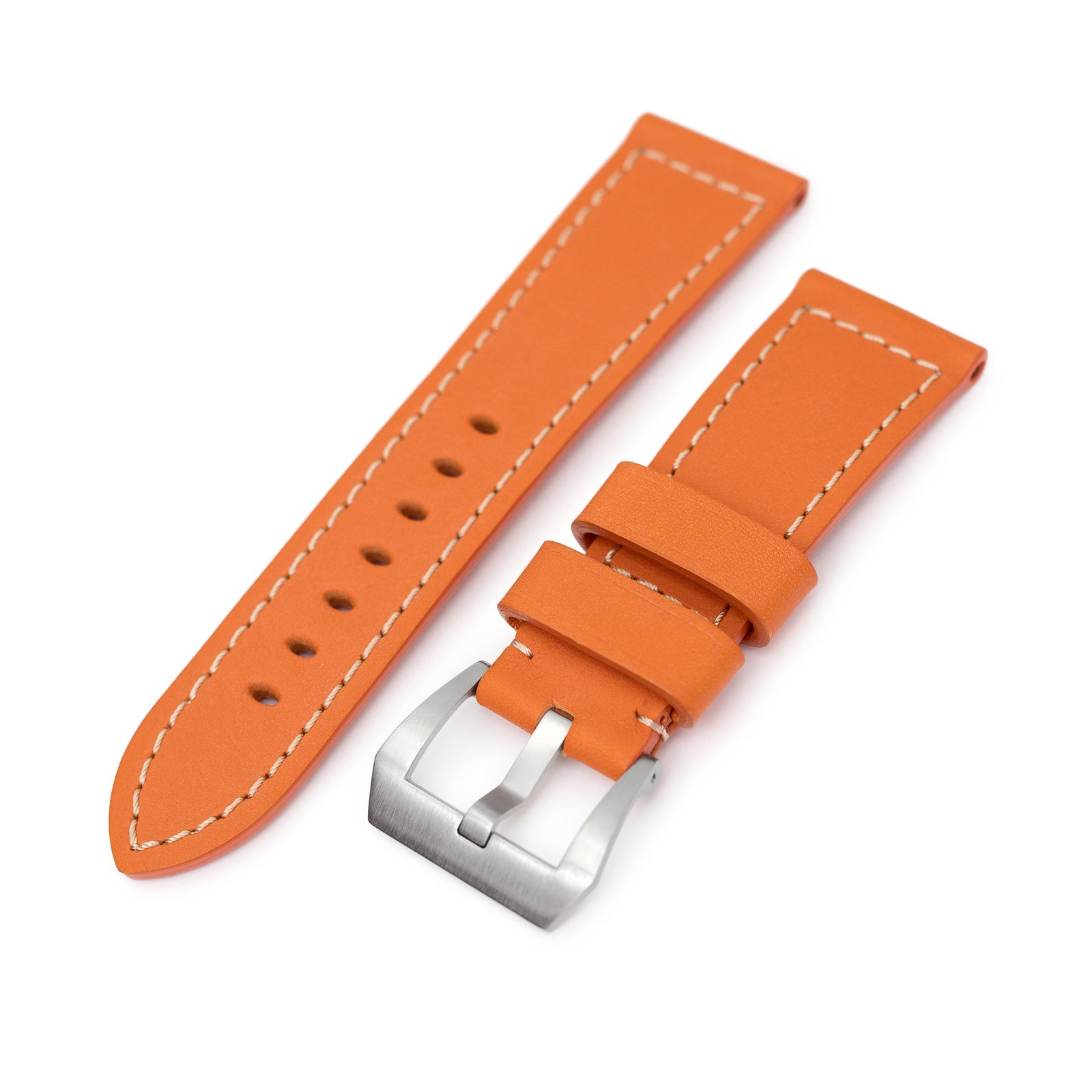 Orange French Barenia Leather PAM Watch Strap for Panerai Strapcode