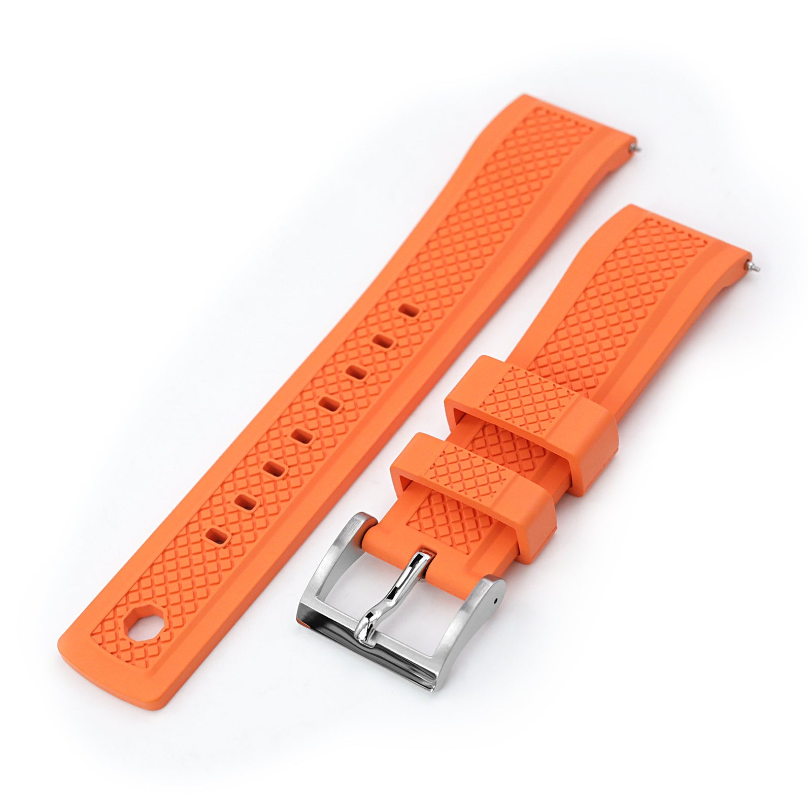 Orange FKM Quick Release Rubber Watch Strap 20mm, 22mm