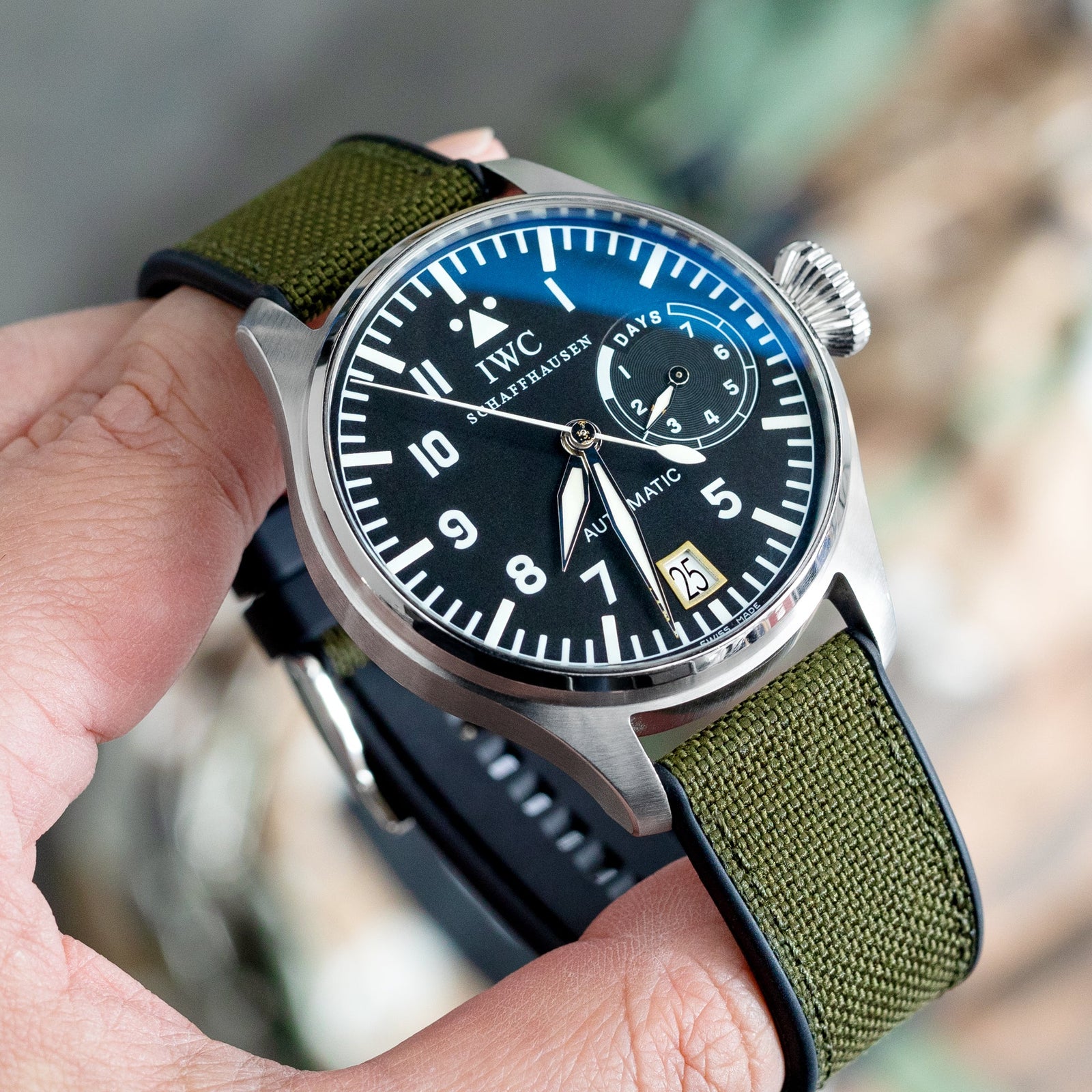 Green sailcloth watch strap sale