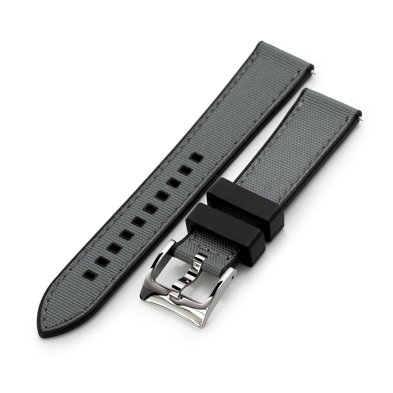 MiLTAT 24mm Double Layer Nylon Black Tactical Velcro Watch Strap