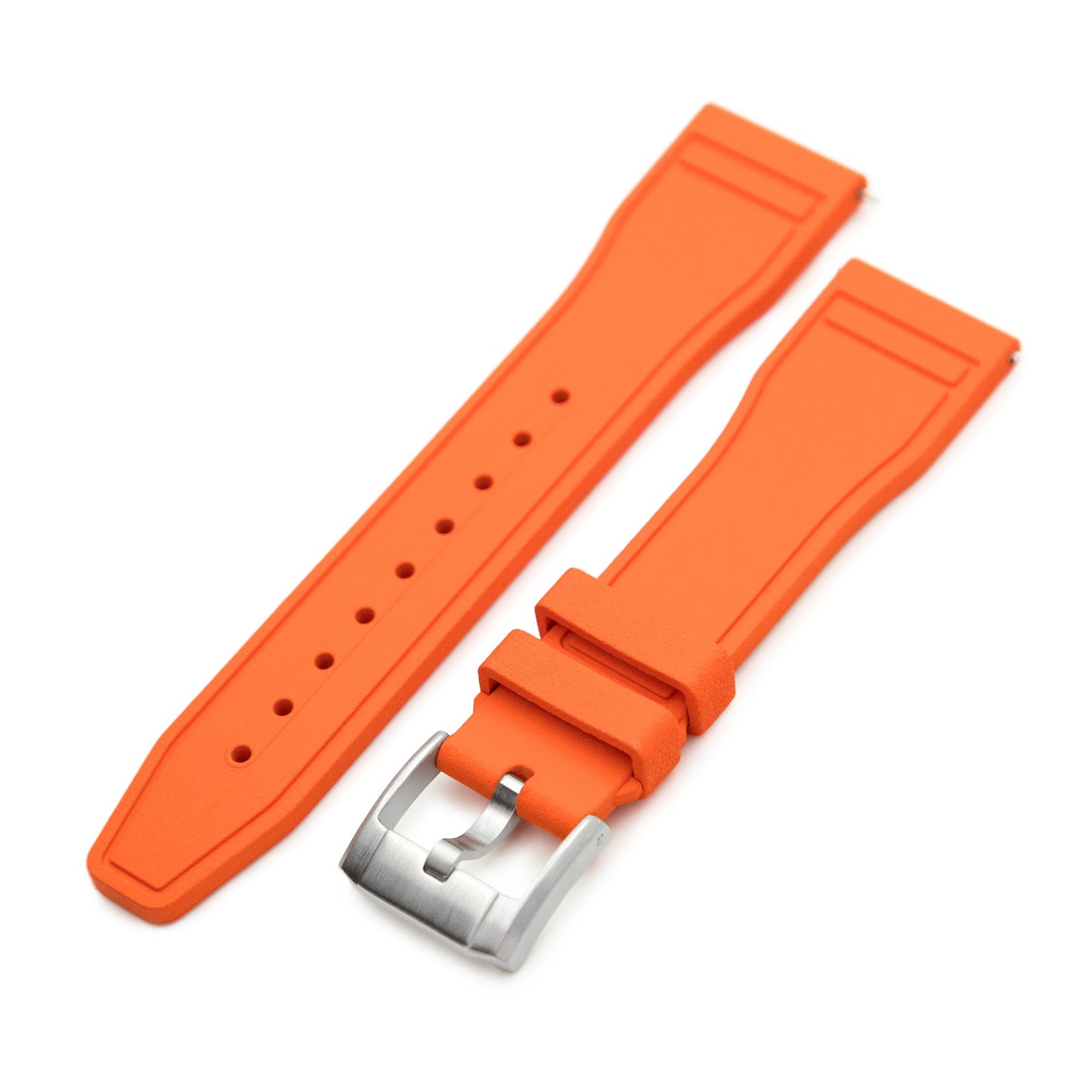 Quick Release Orange Pilot FKM rubber watch strap Strapcode