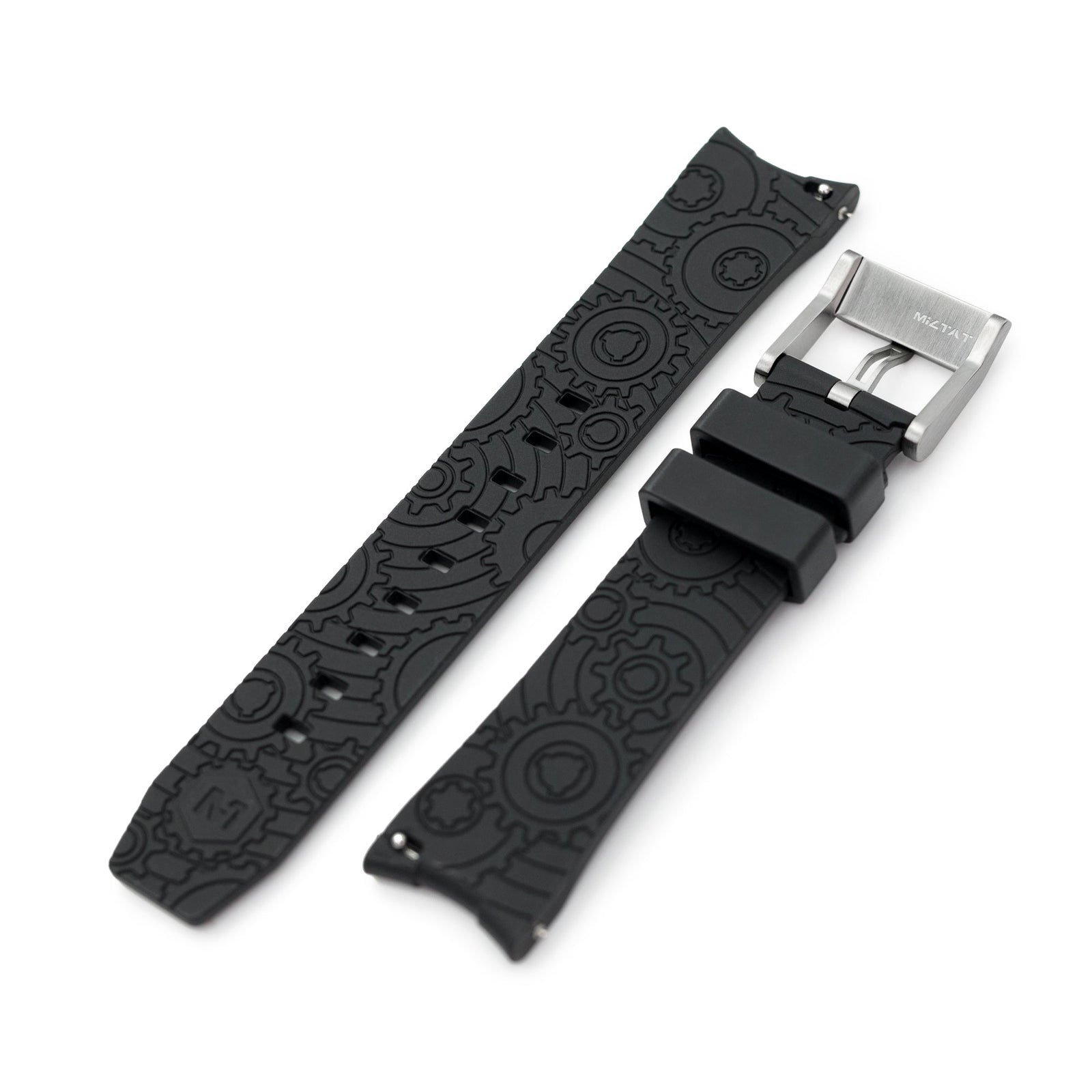 20mm Wheels Resilient Curved End FKM rubber Watch Strap Strapcode