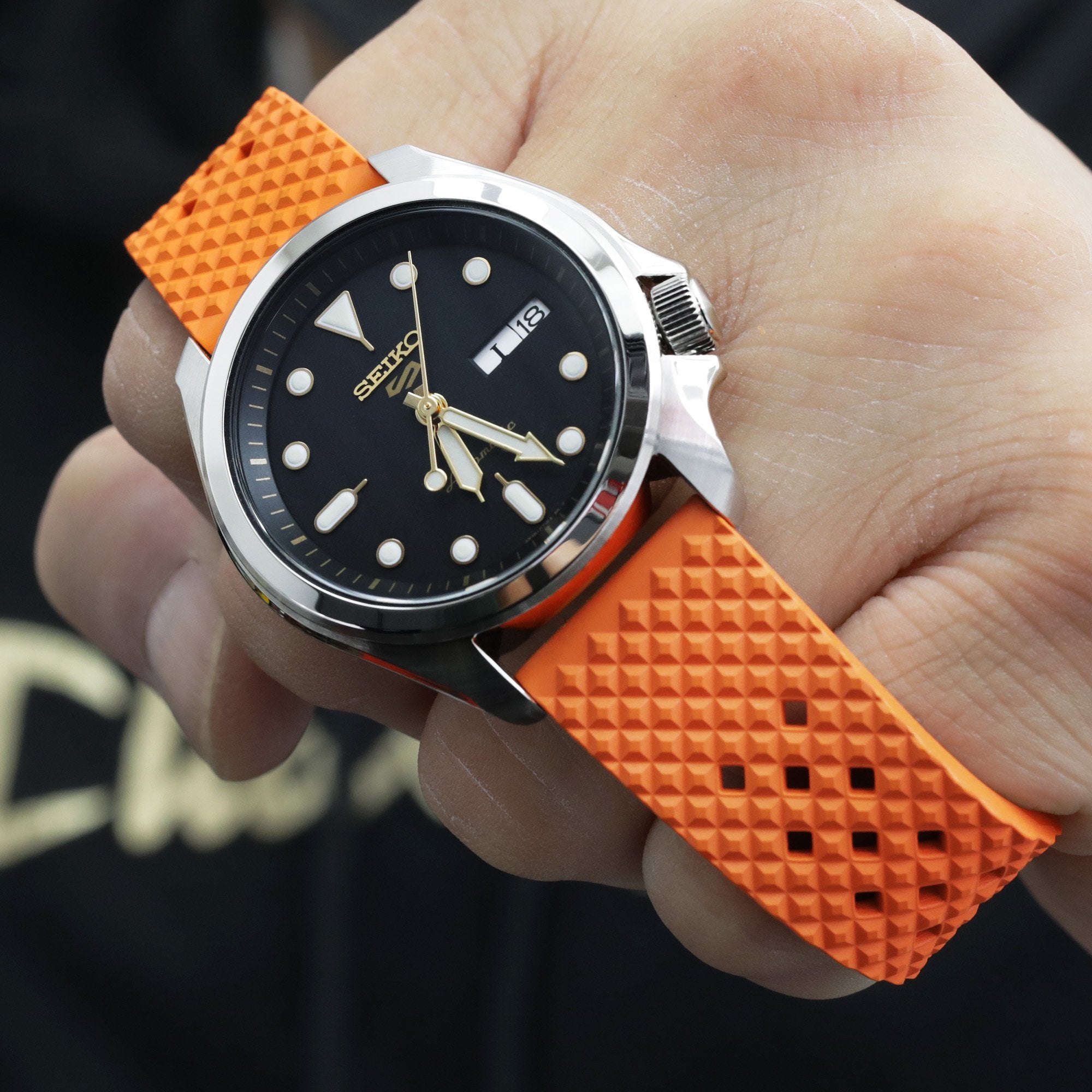 Orange Rubber watch watch band | Strapcode