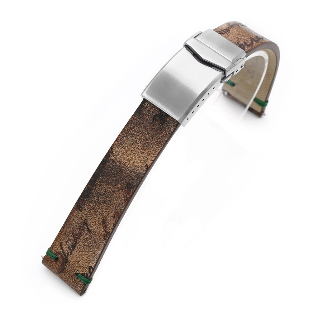 24mm Brown Handmade Apple watch 4, Quick Release Leather Watch Straps -  Strapcode