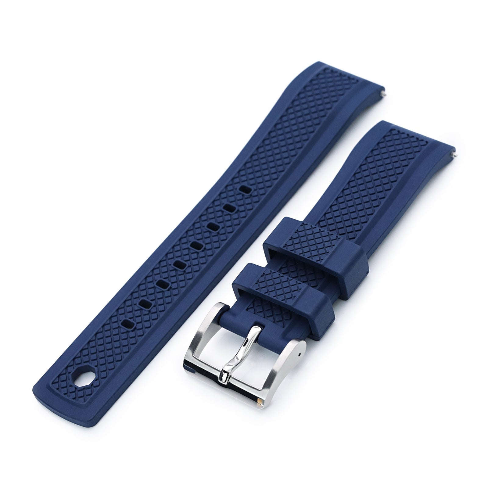 Navy Blue FKM Quick Release Rubber Strap, 20mm, 22mm | Strapcode