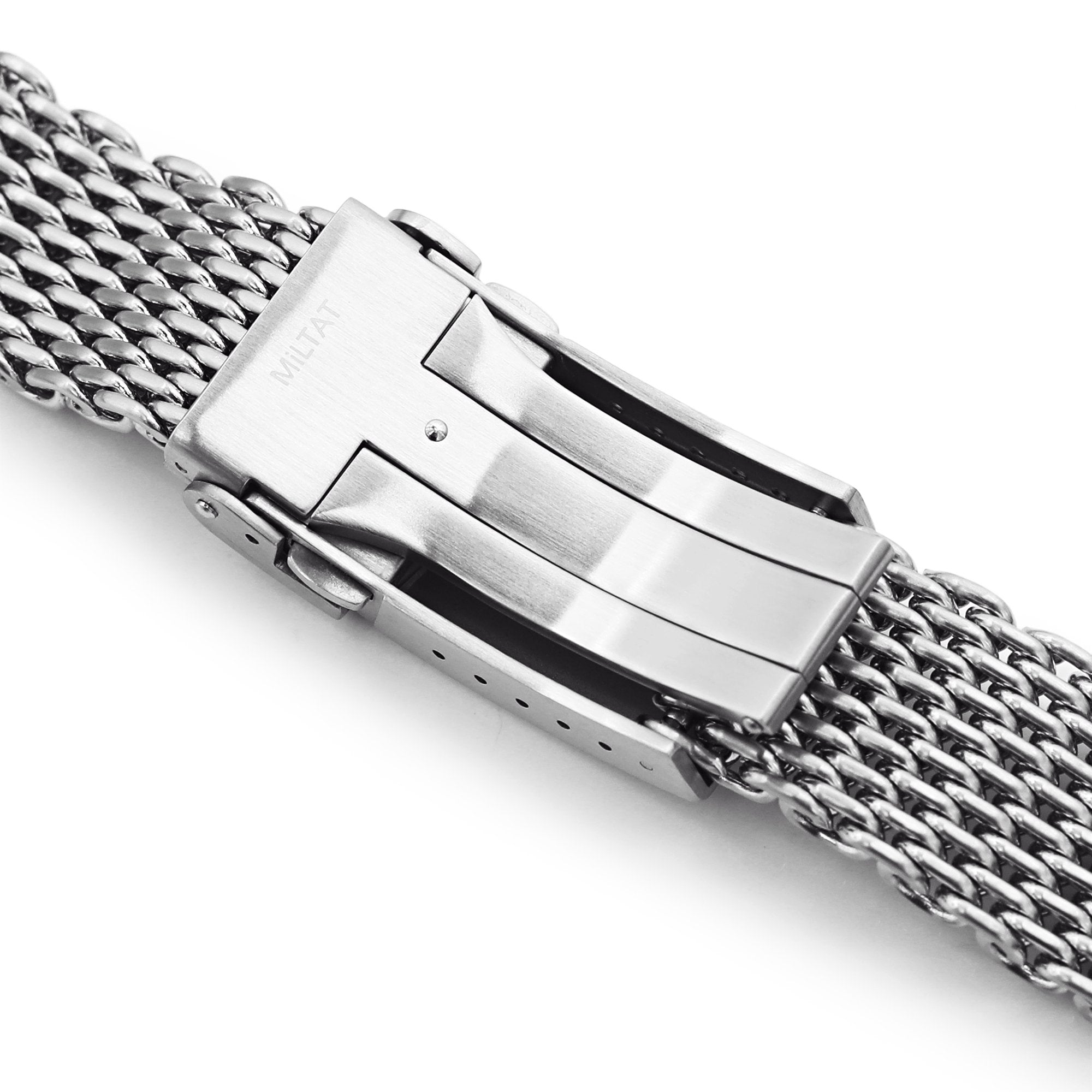 22mm Brushed Tapered Winghead SHARK Mesh watch band